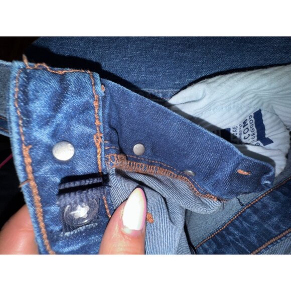 Gap Maternity Denim Overalls Large Comfortable Sustainable‎ Chic Blue Jeans - Picture 5 of 11